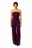 MAXIMA Strapless Ruched Bodice Jumpsuit / Plum