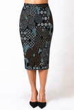 ARABESQUE Printed Jacquard Pencil Skirt