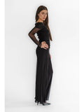 MAXIMA off the Shoulder Long Sleeves Jumpsuit / Black