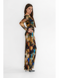 BECKY Printed off the Shoulder Long Sleeves Jumpsuit