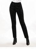 MEGAN Eyelet Velvet Cigarette Pants Black