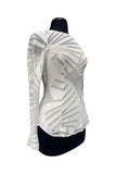 IVY Bell Sleeves Luxurious Top in Off -White Burnout Fabric
