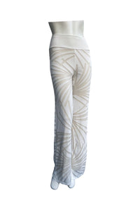 IVY Off-White Luxurious Burnout fabric Palazzo Pants by