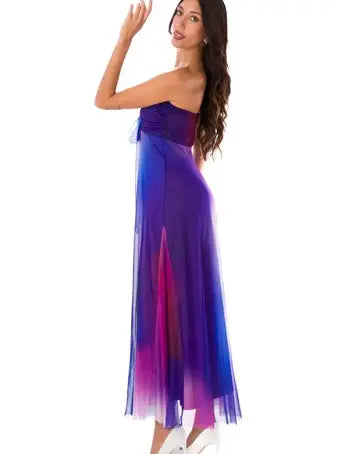 navy blue dress for baby girl Women's Venus Gathered Asymmetric Neck Silk Chiffon Floor Length Dress S/M/L/Customize Beige/White Mean Blvd Beige / M main image 1