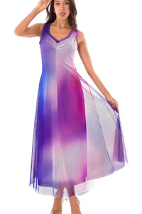 VENUS V-Neckline Sleeveless calf length N Flare Mesh Dress VENUS V-Neckline Sleeveless calf length N Flare Mesh Dress