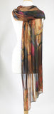 IONNA Sheer Printed Mesh Long and Wide Shawl