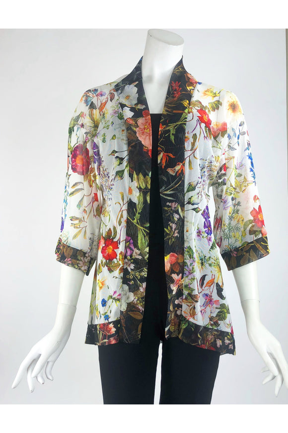 MAYA Print Sheer Kimono Jacket