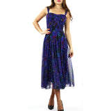 MIA Sleeveless Midi Fit N Flare Paneled Mesh Dress