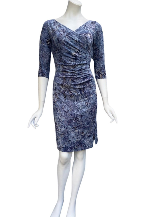 BROOK Batik Jersey 3/4 Sleeves Crossover Dress