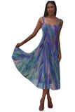 AQUARELLE 822 Sleeveless Tea Length Fit N Flare Paneled Dress Kelly