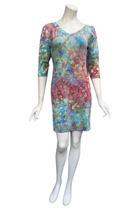 ELOISE Sleeveless Above the Knee Batik Print in Jersey Fabric