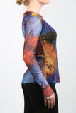 LYNN Long Sleeve Mesh T  Top