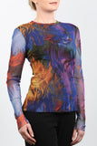 LYNN Long Sleeve Mesh T  Top