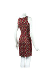 AMARA Textured Floral Fitted Sleeveless Sheath Dress