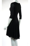 ANGELINA V-Neck 3/4 Sleeve Knee-Length Fit N Flare Dress Black