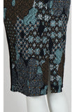 ARABESQUE Printed Jacquard Color Blocking Fitted Knee Length Dress