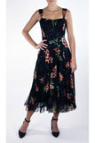 DAHLIA Sleeveless Mid Calf Fit N Flare Mesh Dress
