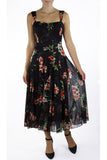 DAHLIA Sleeveless Mid Calf Fit N Flare Mesh Dress