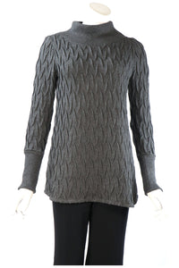 DEBORAH Tunic Ribbed Knit Sweater with Long Sleeves