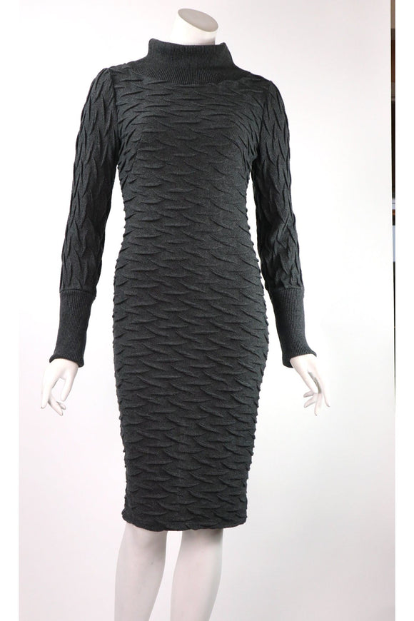 DEBORAH Sweater Knit Fitted Dress with Long Sleeves