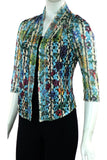 DELPHINE Floral Eylet Lace 3/4 Sleeve Sheer Bolero Jacket