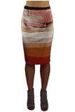 DESIRE Printed Velvet Pencil Skirt