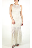 GOLDIE Long Lace Dress Off White
