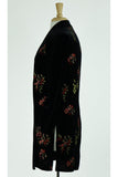 VICTORIA Long Sleeve Embroidered Velvet Tie up Jacket