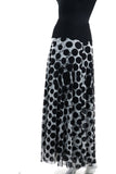INDIRA Printed Black and White Drop Waist Maxi Skirt