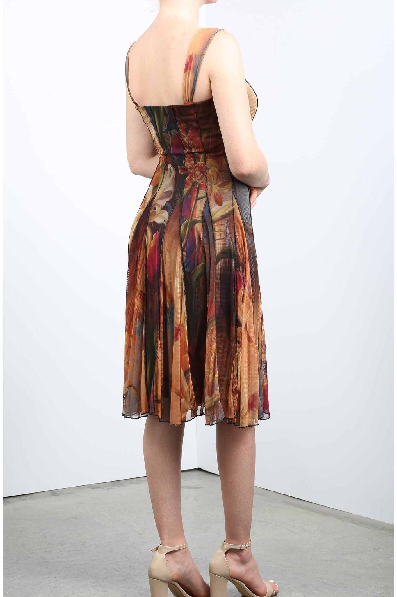 knee length dresses for ladies The Linen A-Line Midi Dress main image 0