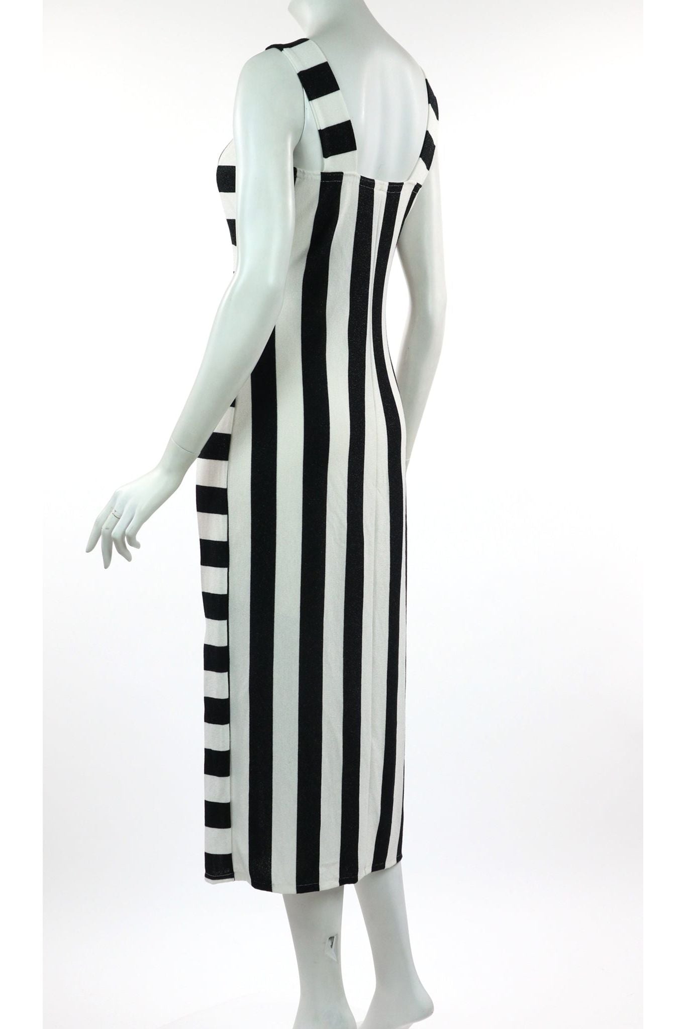 KARINA Sleeveless Princess Seam Fitted Striped Dress