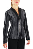 LARA Fitted Long Sleeves Zippered Stretchy Jacquard Knit Jacket