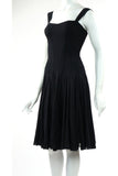 MAXIMA Sleeveless Knee Length Fit N Flare Paneled Dress Black
