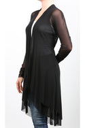 MAXIMA Sheer Mid Length Duster Black