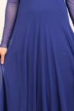 MAXIMA Off Shoulder Mid Calf Flared Dress Royal Blu