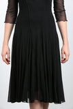 MAXIMA  Fit and Flare 3/4 Sleeves Paneled Dress Black