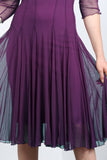 MAXIMA  Fit and Flare 3/4 Sleeves Paneled Dress Plum