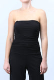 MAXIMA Strapless Ruched Bodice Jumpsuit Black