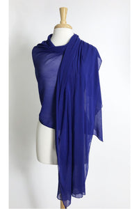 MAXIMA Long And Wide Sheer Shawl Stole Wrap Cover Royal Blue