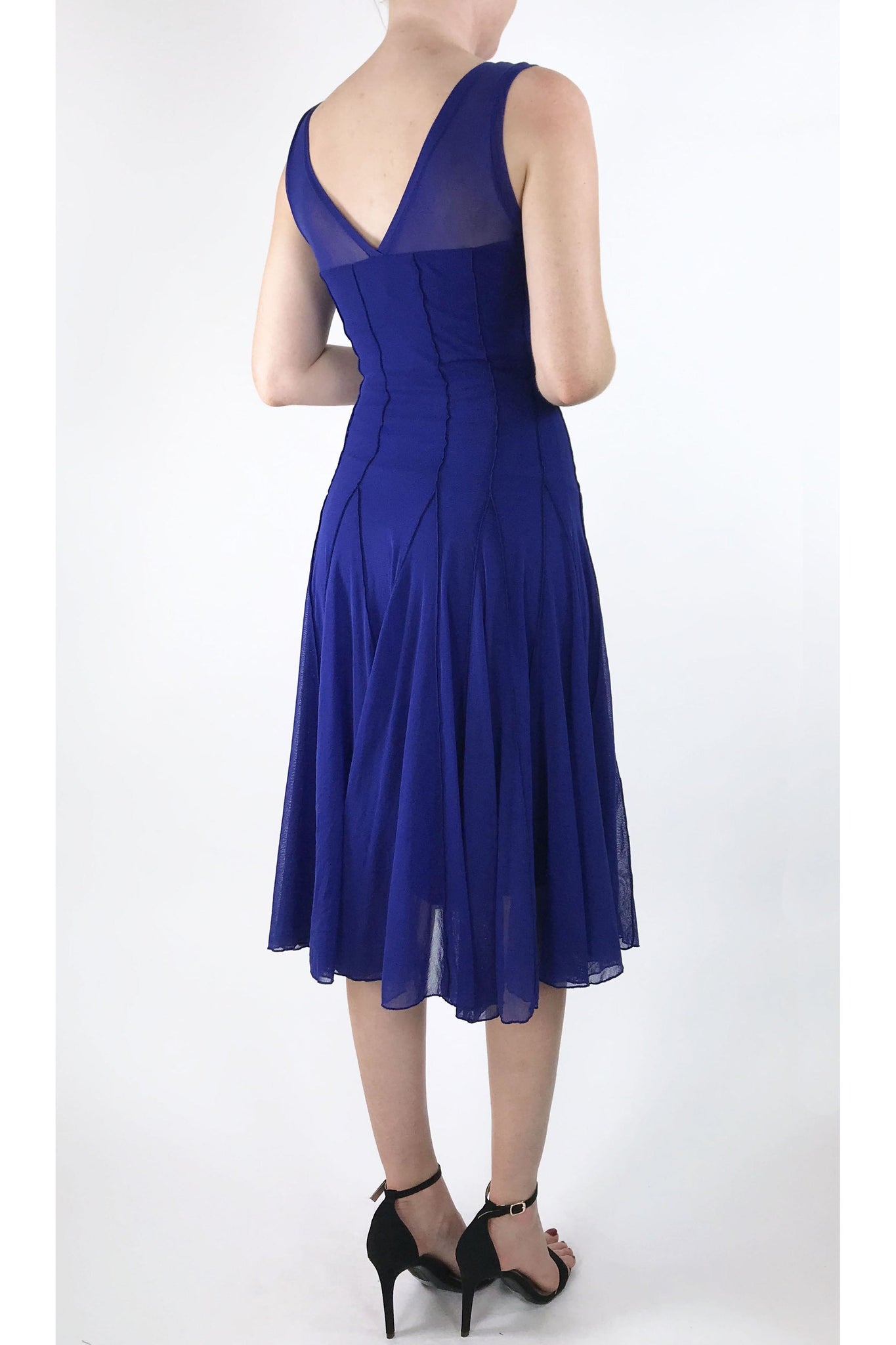 ELANA KATTAN | MAXIMA Royal Blue Sleeveless Paneled Fit N Flare Dress Elana Kattan ELANA KATTAN | MAXIMA Royal Blue Sleeveless Paneled Fit N Flare Dress Elana Kattan
