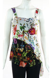 MAYA Floral Sleeveless with Contrasting Overlay Print Top