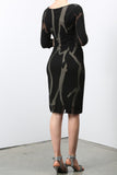 MYCALA Surplice Crossover Tulle Dress Black
