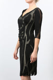 MYCALA Surplice Crossover Tulle Dress Black