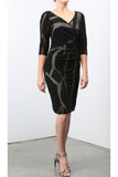 MYCALA Surplice Crossover Tulle Dress Black