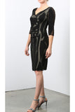 MYCALA Surplice Crossover Tulle Dress Black