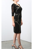 MYCALA Surplice Crossover Tulle Dress Black