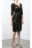 MYCALA Surplice Crossover Tulle Dress Black
