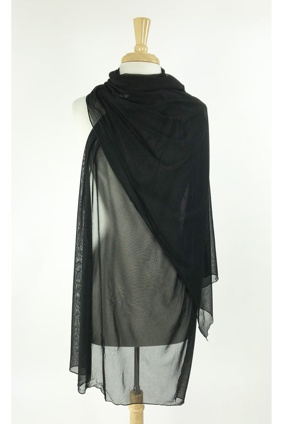 MAXIMA Long And Wide Sheer Shawl Stole Wrap Cover Black