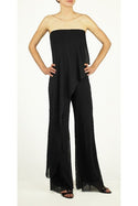 MAXIMA Strapless Jumpsuit with Overlay Black