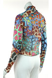 NAMIBIA Print Sheer Long Sleeve Bolero Jacket